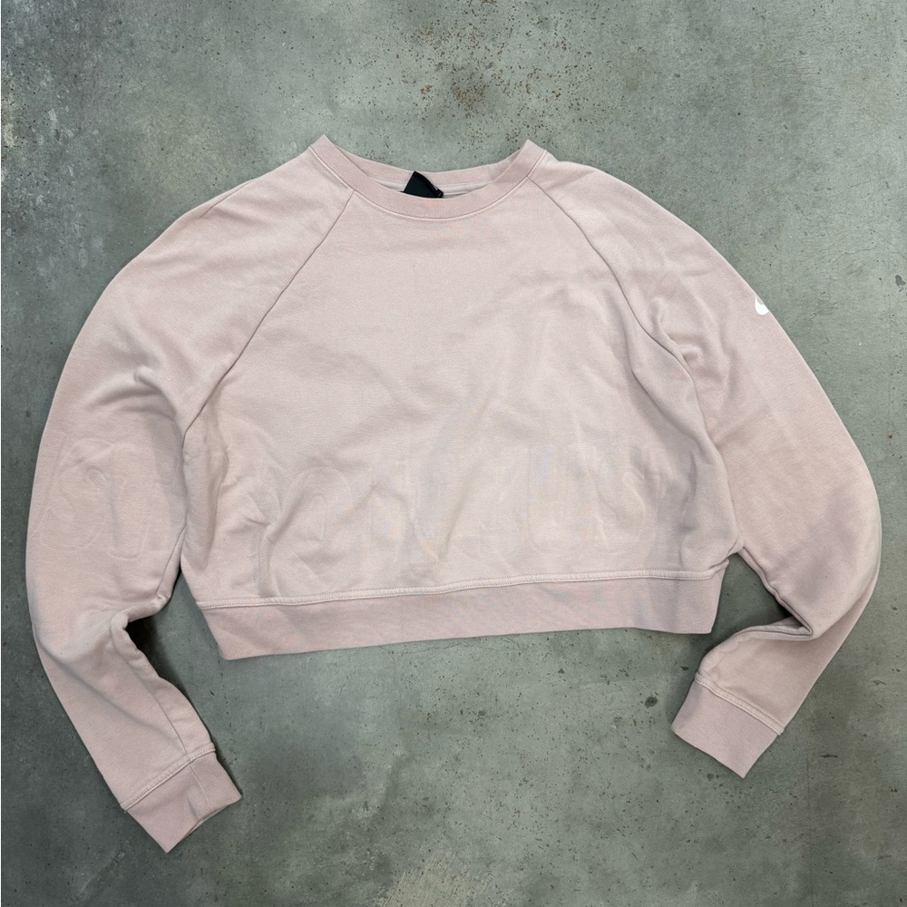 Nike Dri-FIT Cropped Sweatshirt Crewneck Pink Women’s Size M